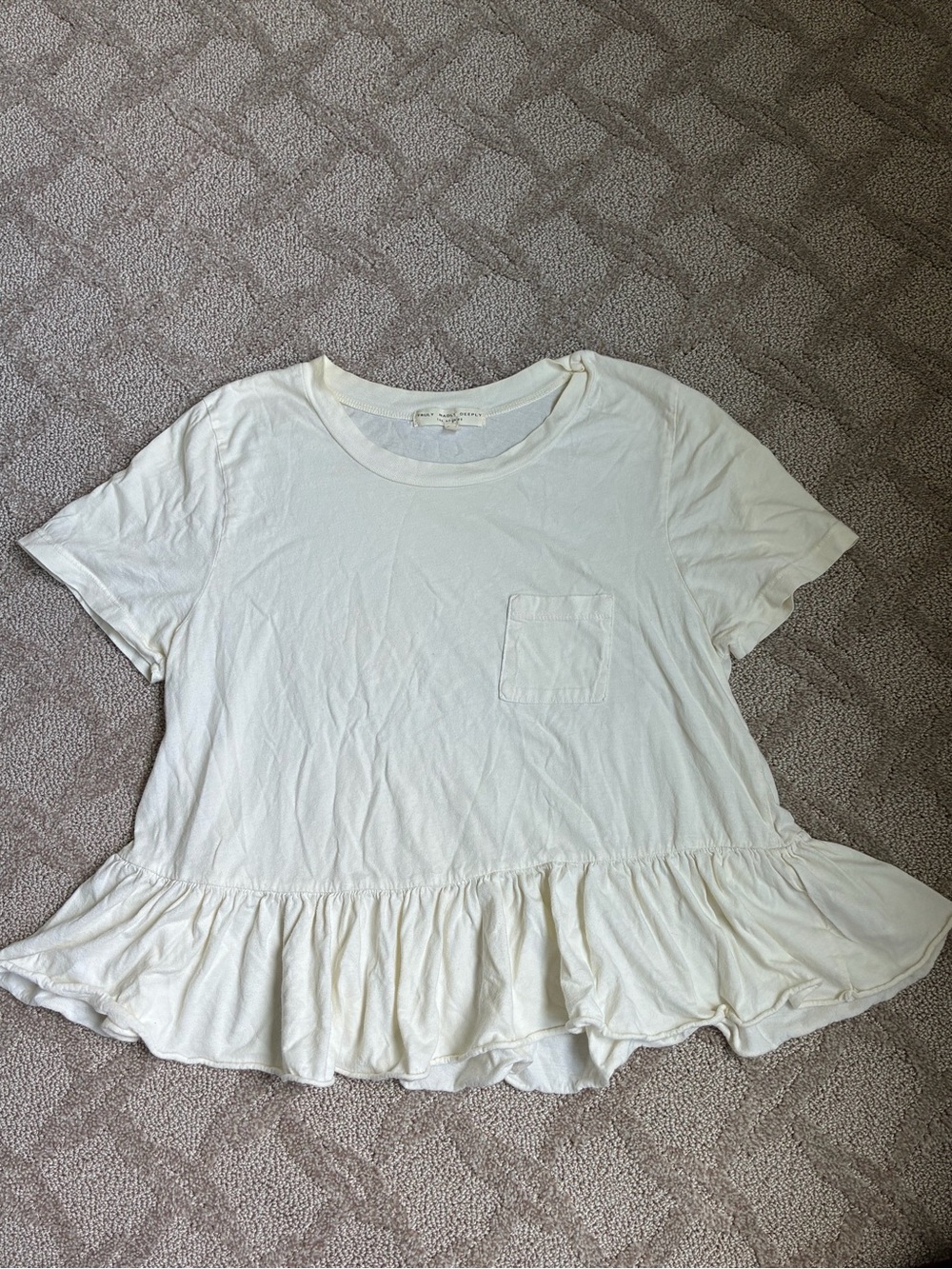 Urban outfitters peplum cream tee